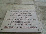Sign at Petrarch and Laura's meeting spot